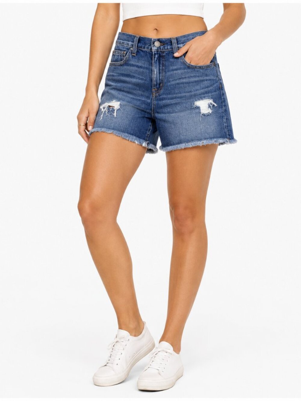 Current Elliott The Roll Shorts Womens 25 Distressed Denim Cutoff Boyfriend